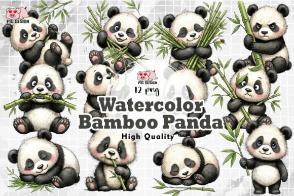 Download Watercolor Bamboo Panda PNG - Bamboo panda Collection
