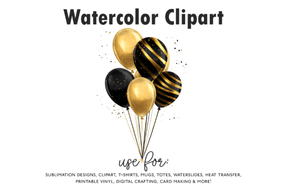 Download Gold &amp; Black Striped Balloon Clipart - Trip Collection