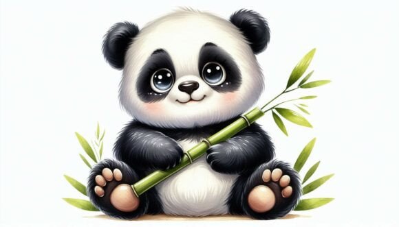 Download Sitting Bamboo Panda Cartoon - Bamboo panda Collection