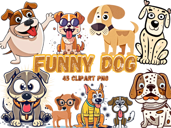 Download 45 Funny Dog Clipart Sublimation PNG - Dog clipart Collection
