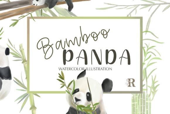 Download Bamboo Panda Watercolor Clipart - Bamboo panda Collection