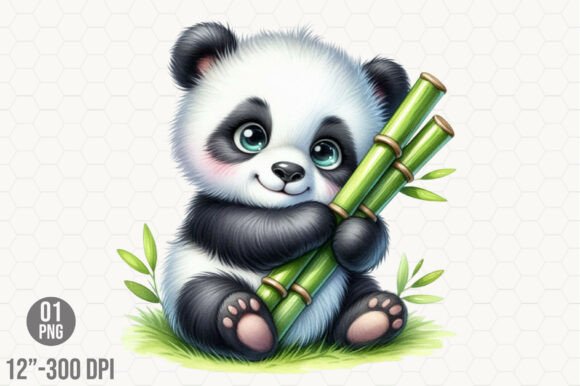 Download Happy Bamboo Panda Clipart PNG. - Premium Resources
