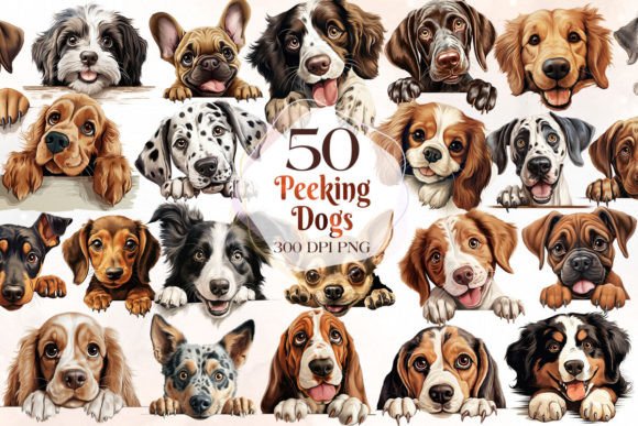 Download Peeking Dog Clipart Bundle Part 1 - Dog clipart Collection