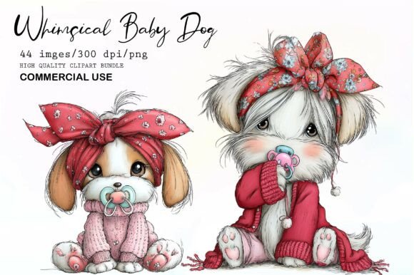 Download Whimsical Baby Dog Clipart - Dog clipart Collection